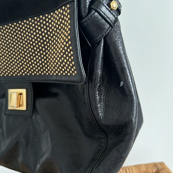 Badgley Mischka designer black handbag with additional long strap. - Picture 4 of 6